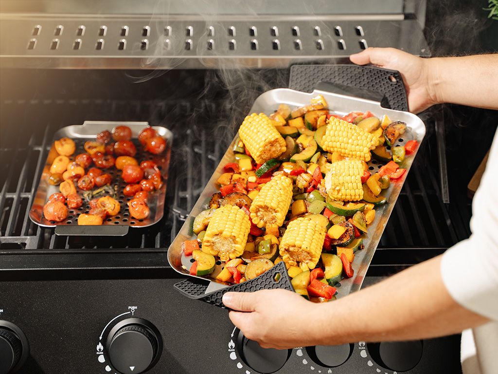 PLATEAU BBQ EN ACIER INOXYDABLE 43×25 CM - 2