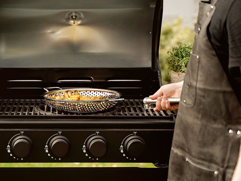 POÊLE GRILL BBQ AVEC MANCHE AMOVIBLE 28 CM - 8