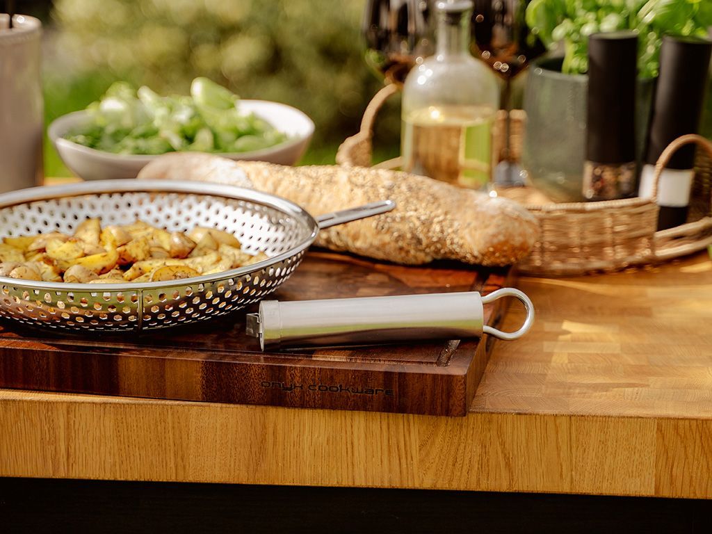 POÊLE GRILL BBQ AVEC MANCHE AMOVIBLE 28 CM - 4