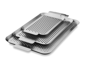 PLATEAUX BBQ EN ACIER INOXYDABLE - 3 PCS - 1