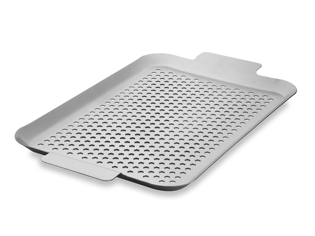 PLATEAU BBQ EN ACIER INOXYDABLE 43×25 CM - 1