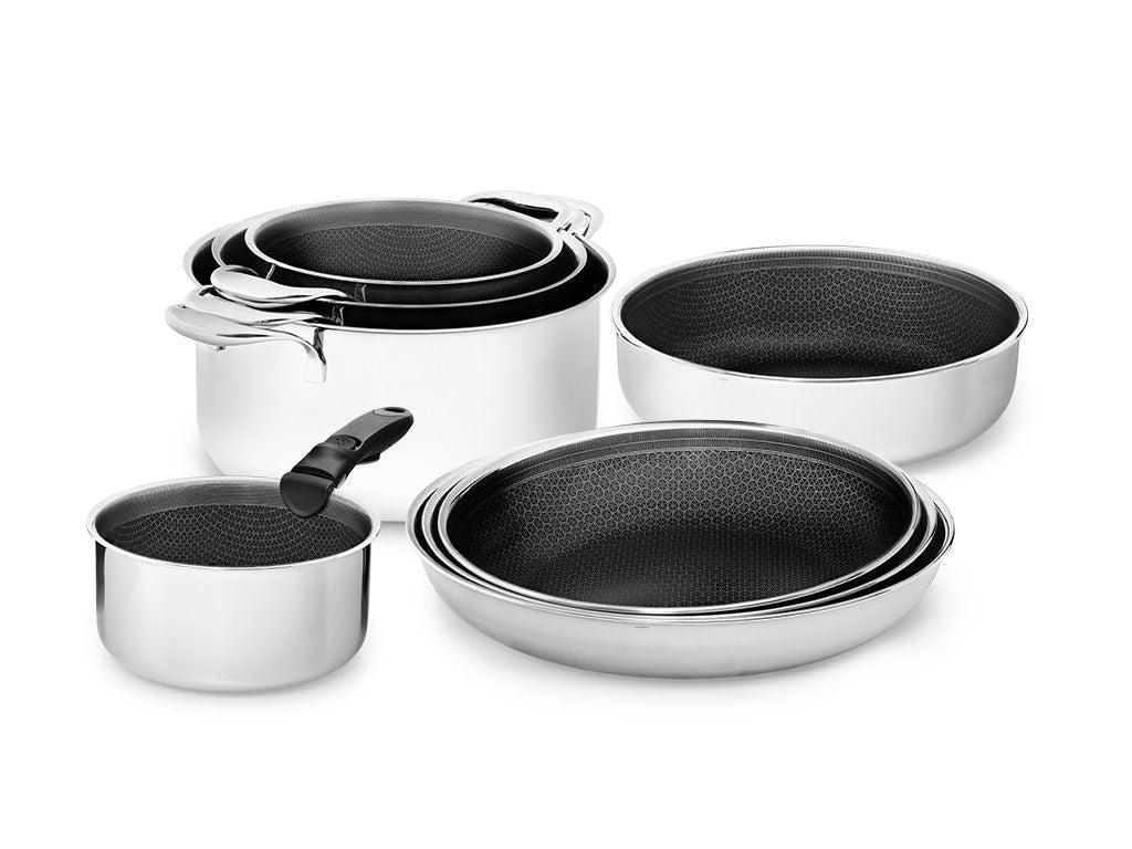 BATTERIE DE CUISINE AVEC POIGNÉE DÉTACHABLE – 8 PIÈCES - 1