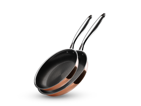 SET DE POÊLES HYBRIDE ANTIADHÉSIF CUIVRE - 2 PIÈCES - 1