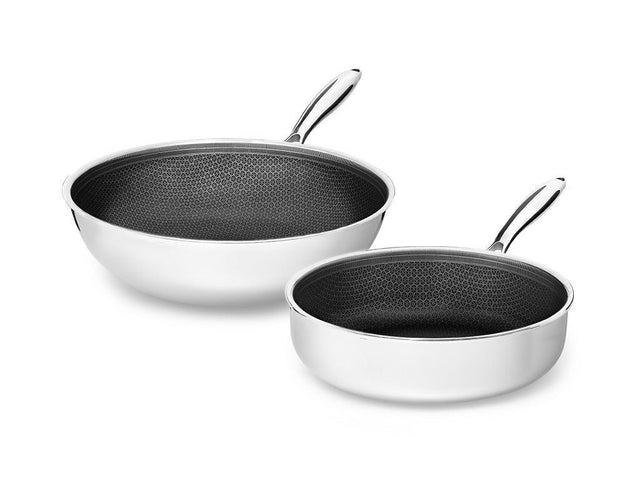 ENSEMBLE DE WOK+SAUTER -  2 PIÈCES - 1