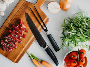 ENSEMBLE DE COUTEAUX FOURCHETTE À VIANDE + TRANCHER - 2
