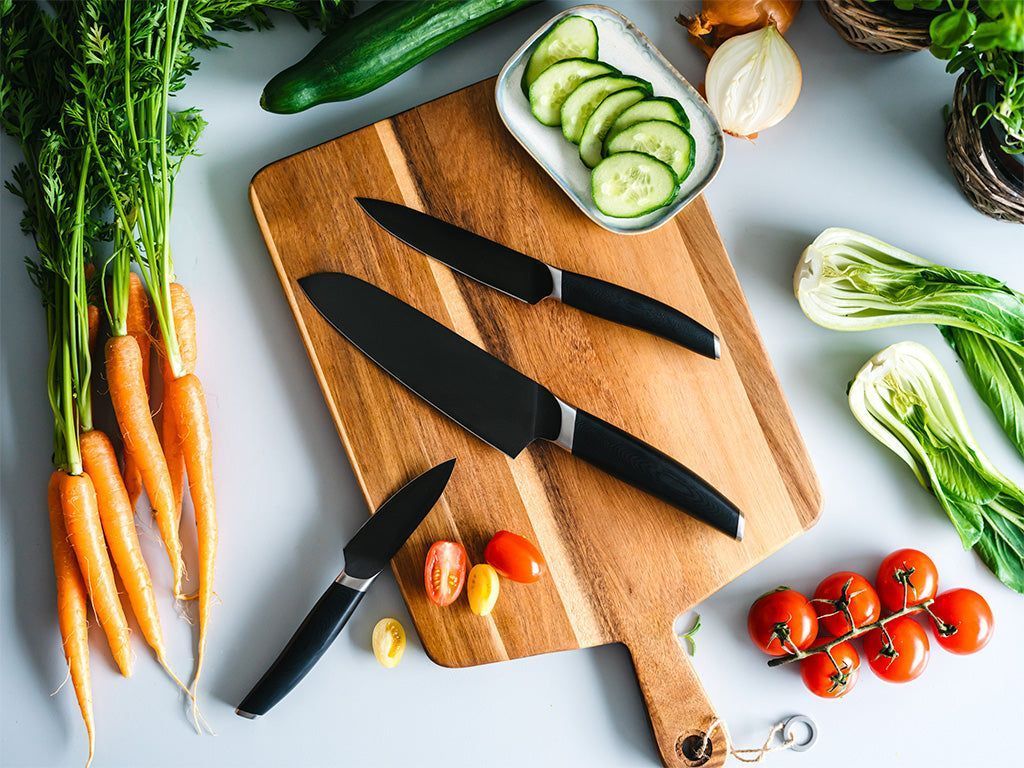 3-PIÈCES ENSEMBLE DE COUTEAUX À SANTOKU-UNIVERSEL-ÉPLUCHER - 3
